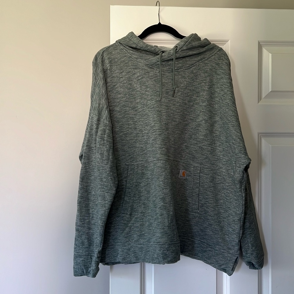 Hooded light green Carhart Sweatshirt